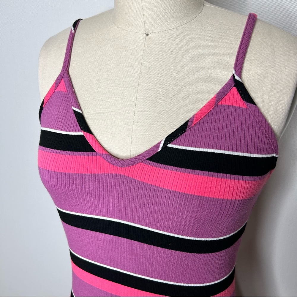 Express Striped Ribbed Midi Dress - Picture 2 of 9